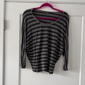 Vince Black and Gray Striped Top